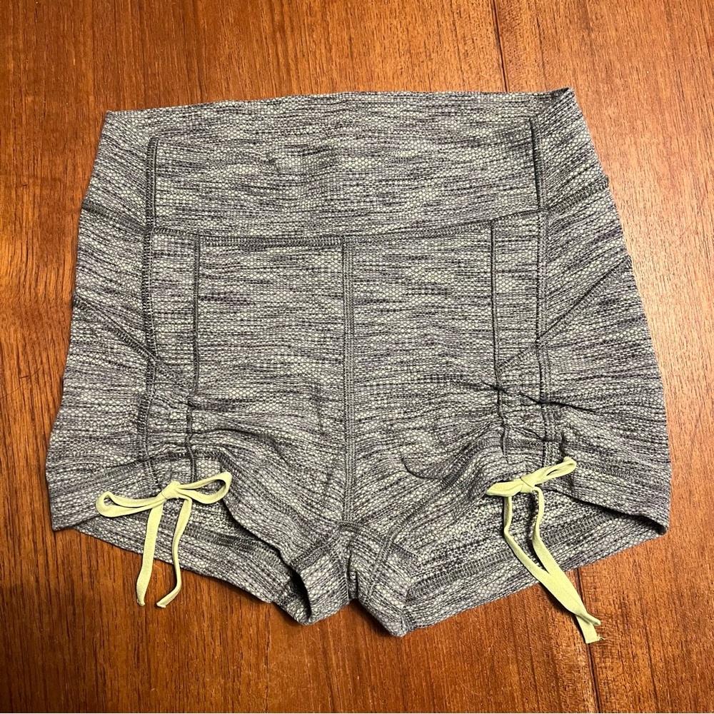 Lululemon High Waist Gray and Yellow Shorts